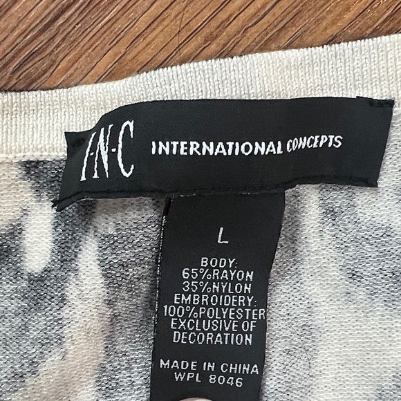 INC International Concepts Leopard and Floral Long Sleeve Top - Picture 2 of 7